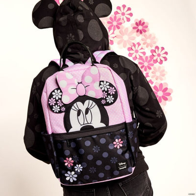 Loungefly 迪士尼米妮花花尼龍背囊