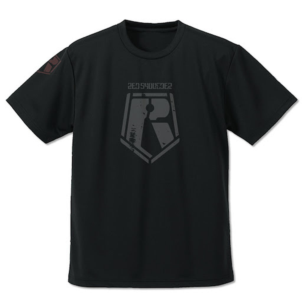 レッドショルダー ドライTシャツ/BLACK-L