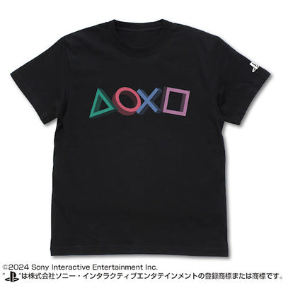 T恤 for PlayStation 3D Shapes Logo Ver./黑