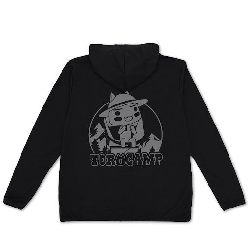 Tororo 薄身速乾連帽衛衣 まったりキャンプ Ver./黑