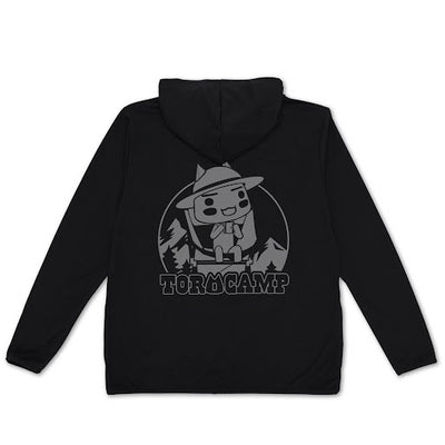 Tororo 薄身速乾連帽衛衣 まったりキャンプ Ver./黑