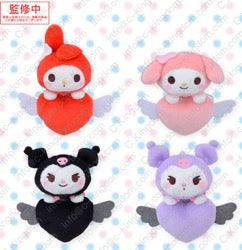 軟萌 Sanrio 公仔 美樂蒂×Kuromi 愛心
