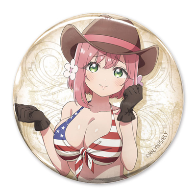 全新繪製 花園羽香里 65mm徽章 カウガールVer.